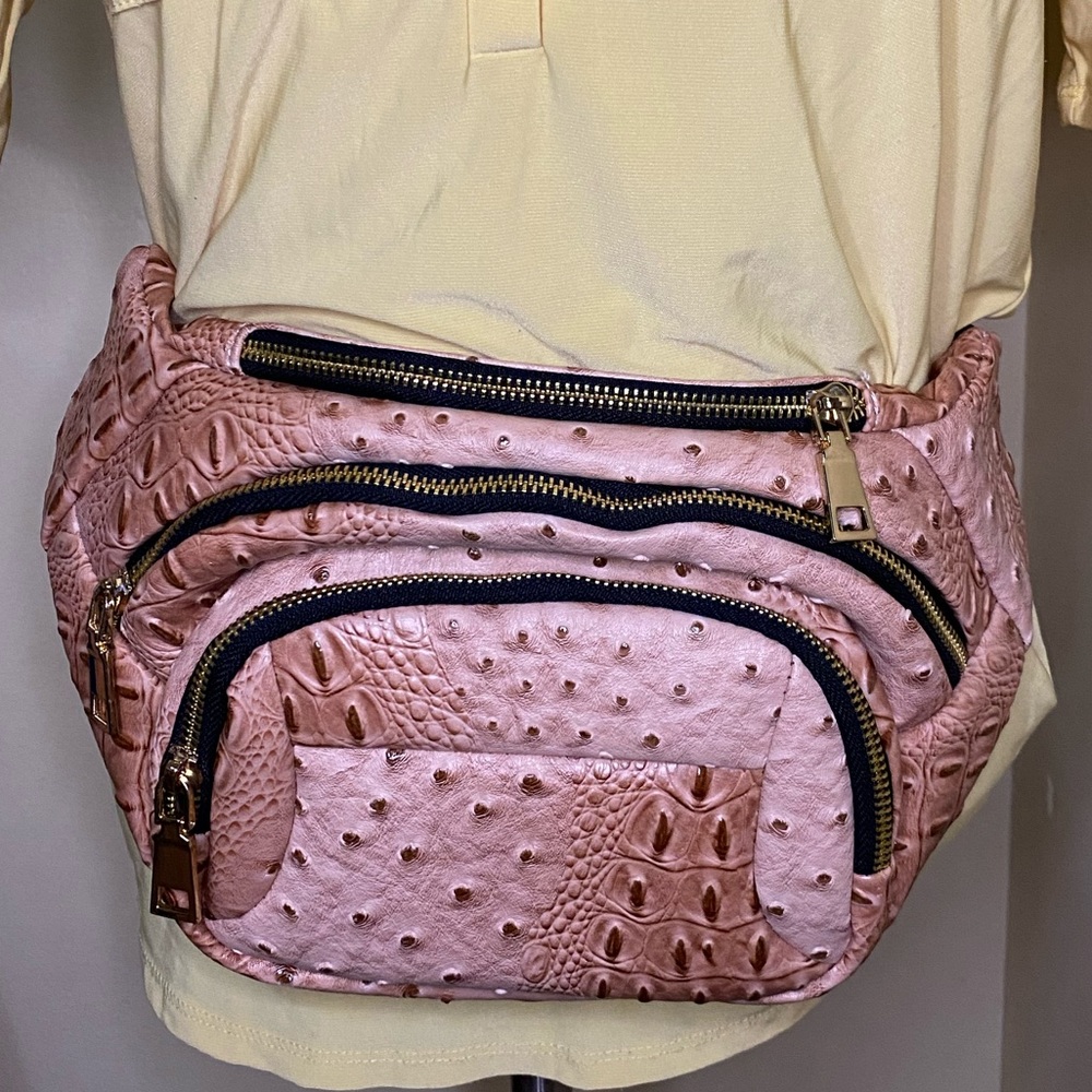 CrossBody Rose Gold zipper pocket - Bum Bag - Belt Pack